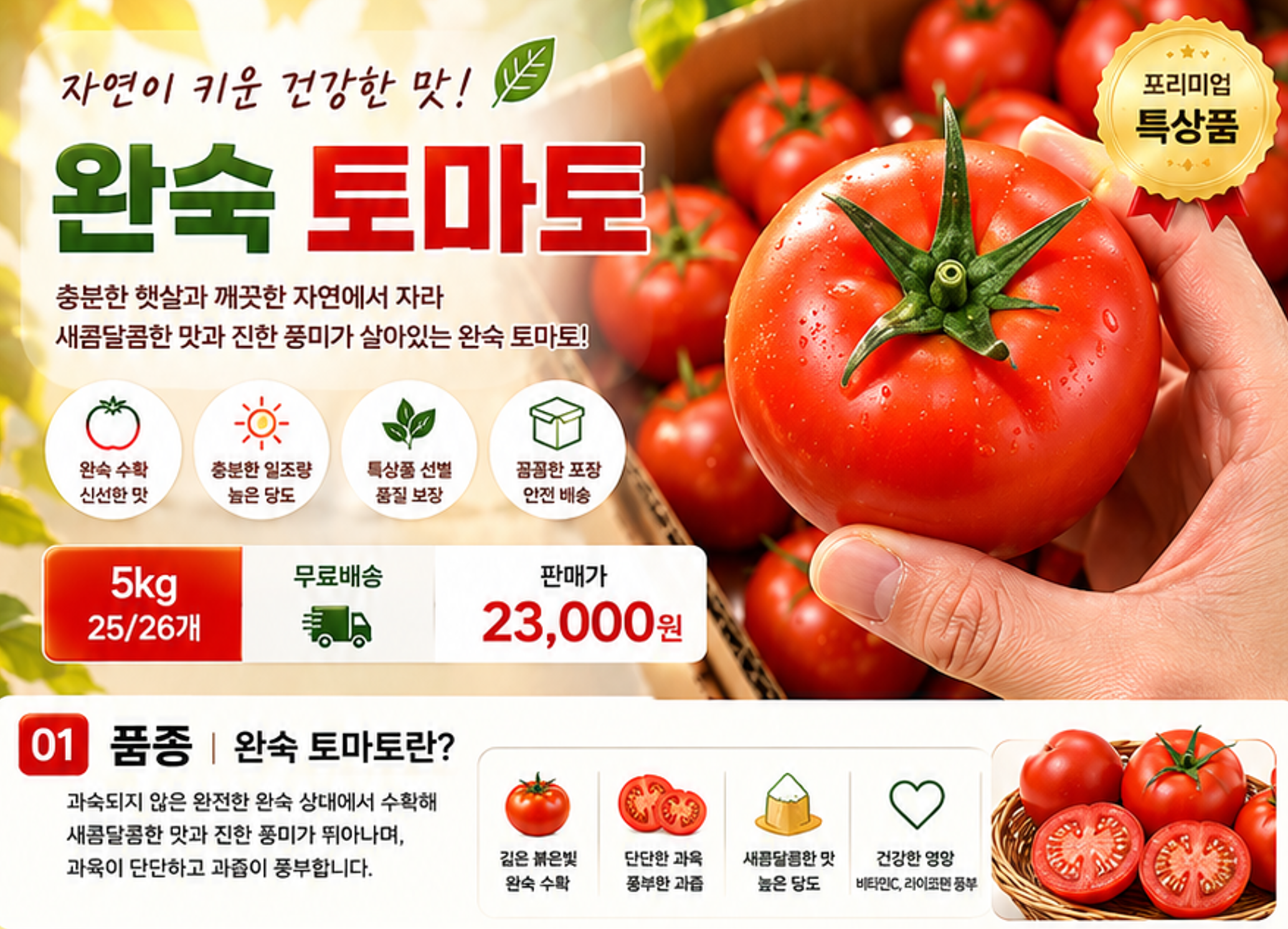 완숙 토마토 특상품 5kg (25~26개)